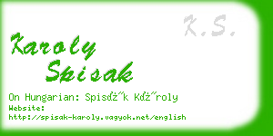 karoly spisak business card